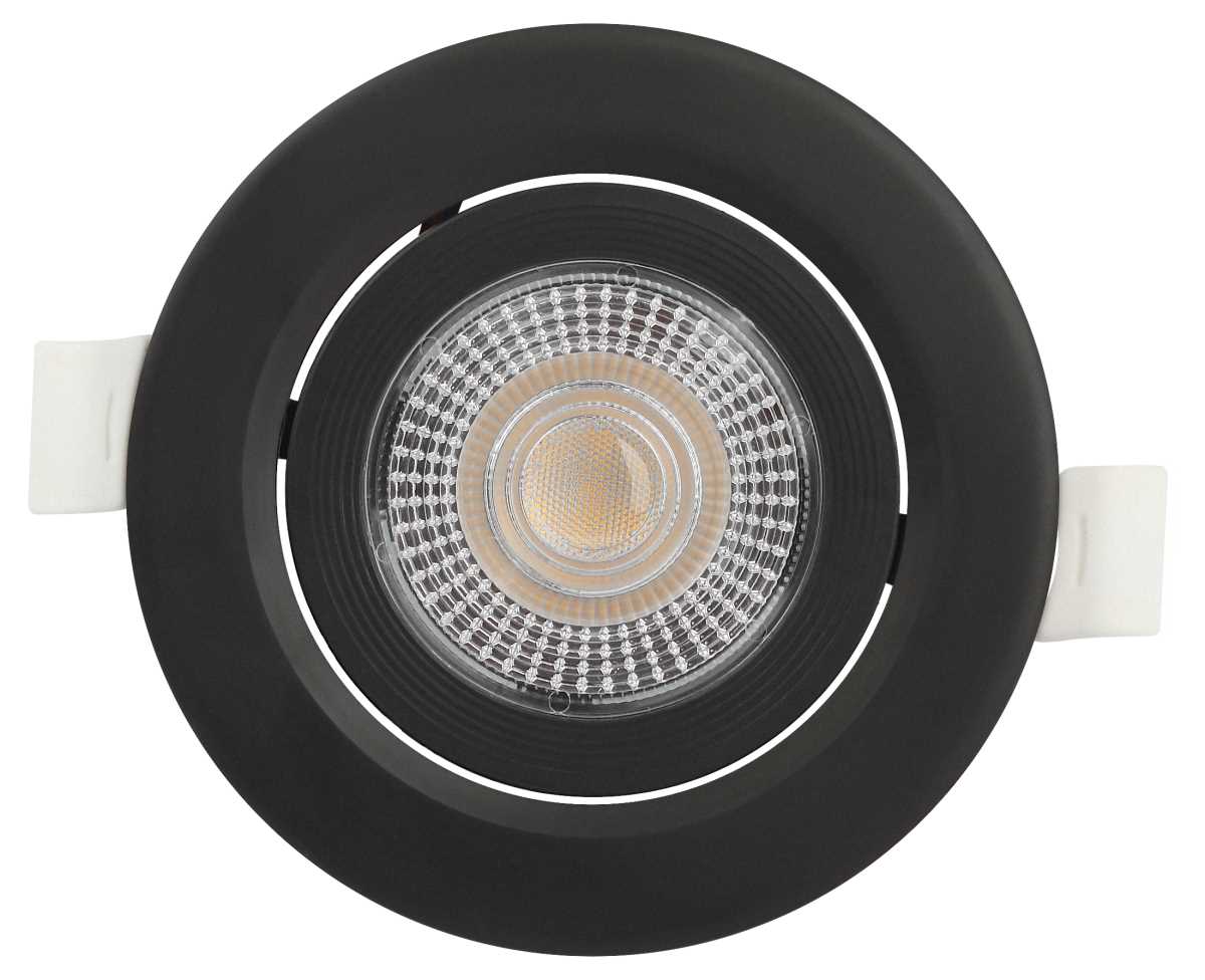 фото светильник светодиодный встраиваемый эра kl led 25a-5 3k bk 5вт 3000к круглый поворотный черный б0068164 | 220svet.ru