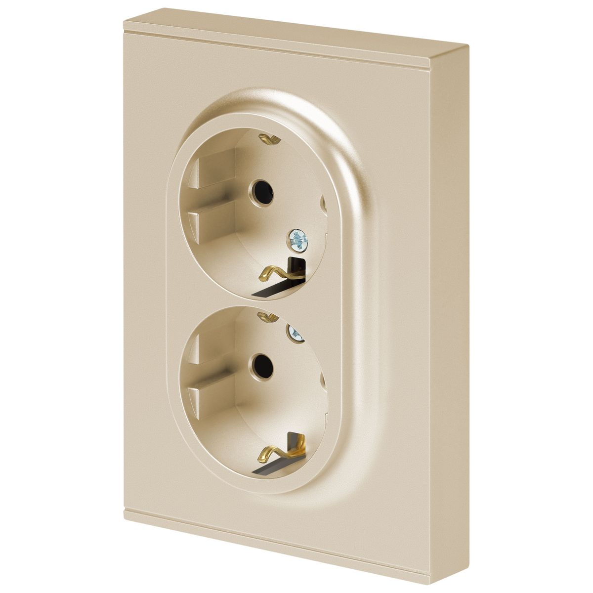 фото розетка эра arktik 16-2104-04 двойная с заземлением 2x2p+e schuko 16а-250в шампань б0070447 | 220svet.ru