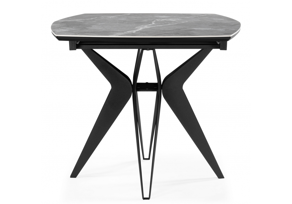 фото керамический стол раскладной woodville риполь 160(205)х89 larka grey / черный 625971 | 220svet.ru