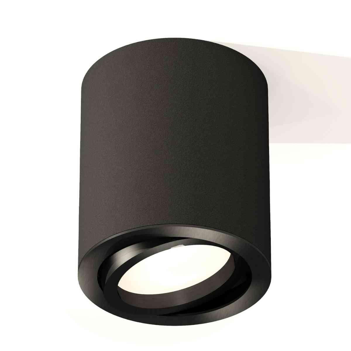 фото комплект накладного светильника ambrella light xs7422001 sbk/pbk черный песок/черный матовый (c7422, n7002) | 220svet.ru