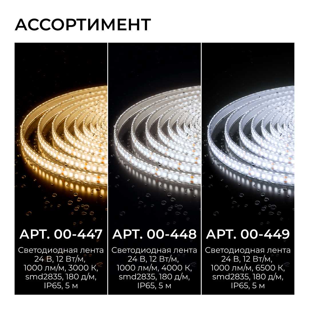 фото светодиодная лента apeyron 12w/m 180led/m 2835smd теплый белый 5m 00-447 | 220svet.ru