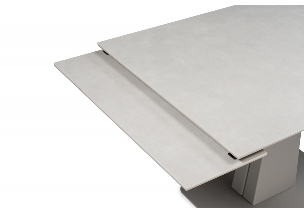 фото керамический стол раскладной 120(180)х80 woodville мун carmen light gray / серый матовый 715090 | 220svet.ru