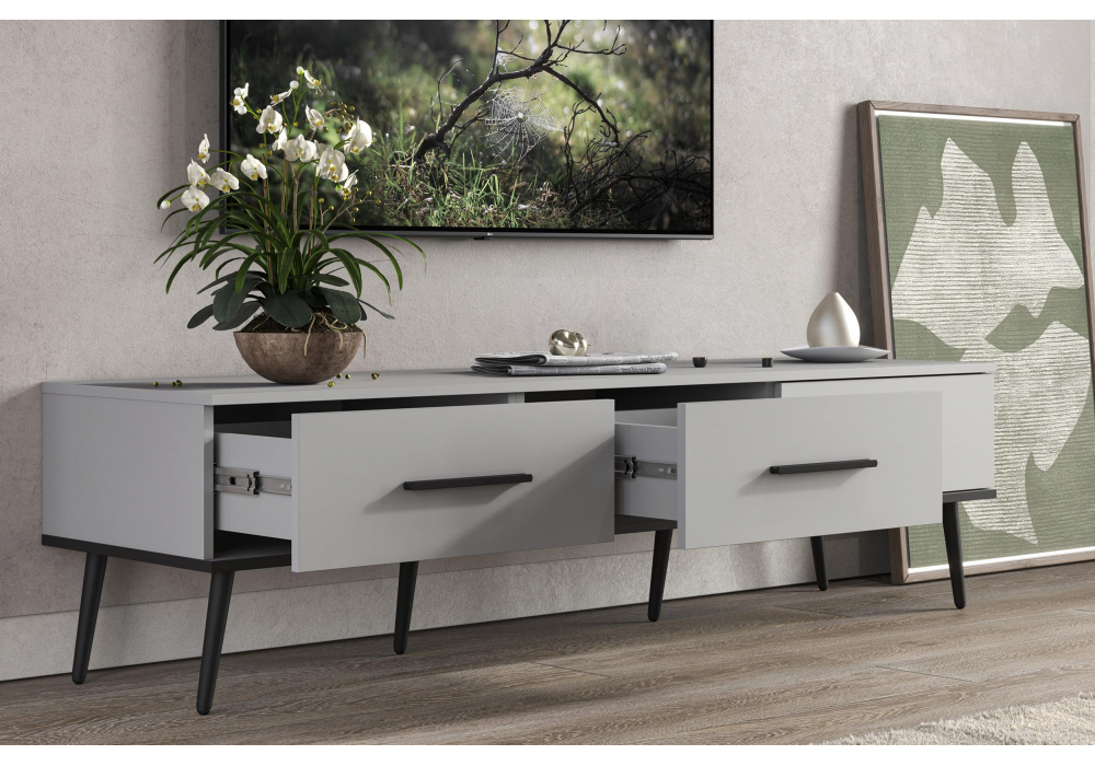 фото тв-тумба woodville орсиэль шиншилла серая 664903 | 220svet.ru