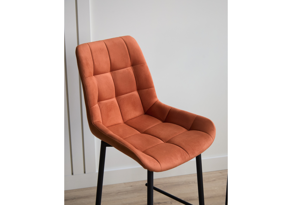 фото барный стул вращающийся woodville челси 360 терракотовый (zd 432) / черный 632577 | 220svet.ru