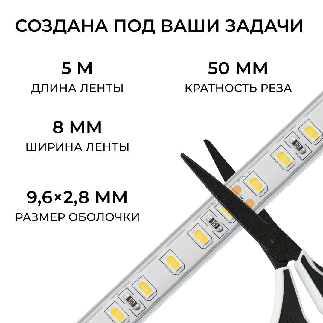 фото светодиодная лента apeyron 9,6w/m 120led/m 2835smd дневной белый 5m 00-442 | 220svet.ru