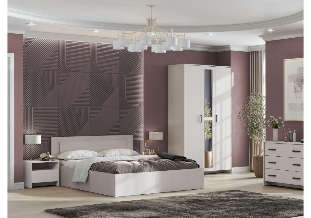 фото двуспальная кровать woodville taika ясень анкор светлый 539300 160х200 | 220svet.ru