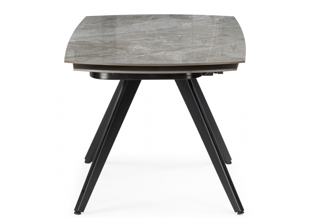 фото керамический стол раскладной woodville silvi 120(180)x80 серый / черный 15862 | 220svet.ru
