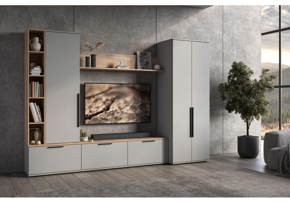 фото шкаф двухстваорчатый woodville филеста шиншилла серая 664900 | 220svet.ru