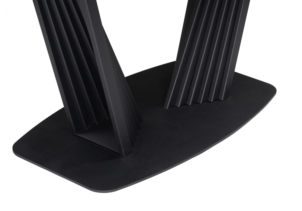 фото керамический стол раскладной woodville вейл белый мрамор snow white / черный 626055 | 220svet.ru