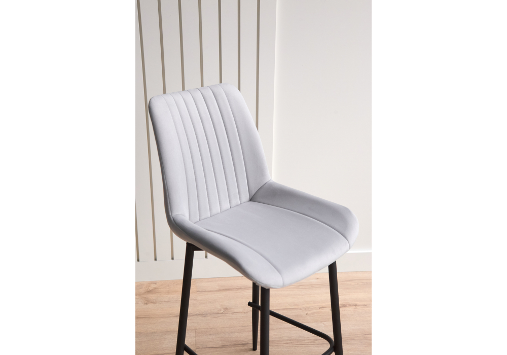 фото барный стул вращающийся woodville седа 360 светло-серый (zd 960) / черный 632587 | 220svet.ru