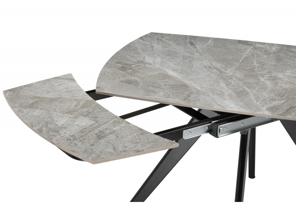 фото керамический стол раскладной woodville silvi 120(180)x80 серый / черный 15862 | 220svet.ru