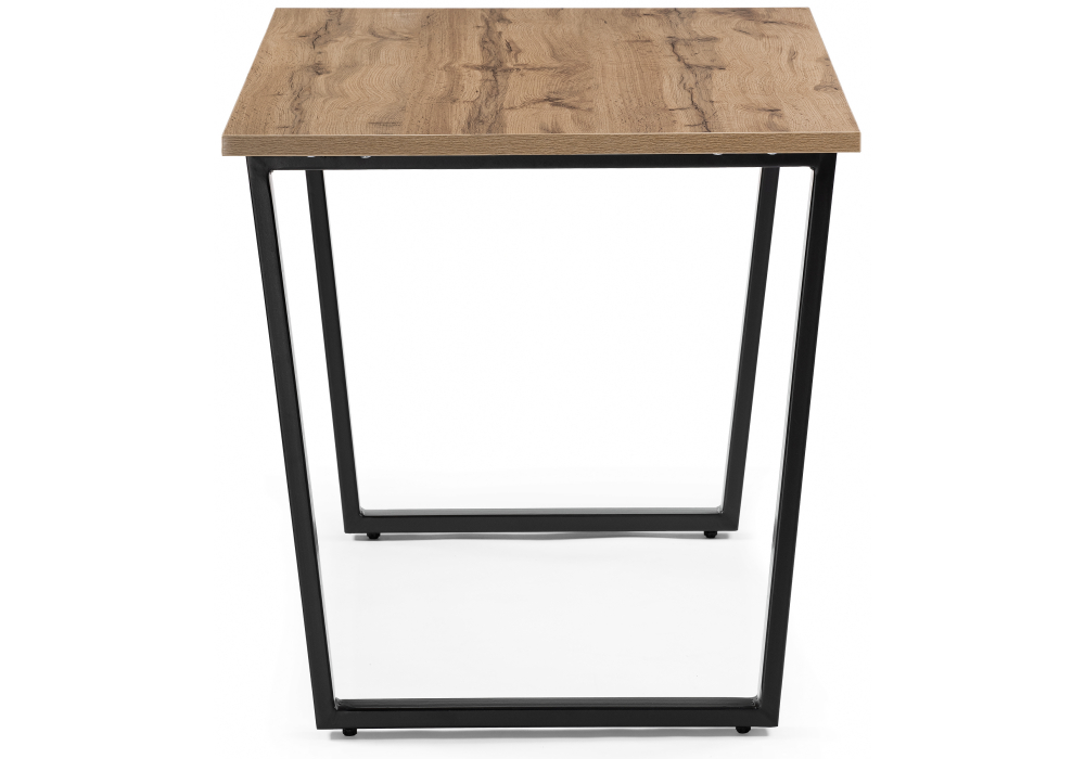 фото стол деревянный woodville лота лофт 140 25 мм дуб вотан / матовый черный 489611 | 220svet.ru