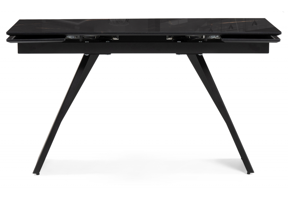 фото стол стеклянный раздвижной woodville хорсборо 140(200)х80х79 обсидиан / черный 588007 | 220svet.ru