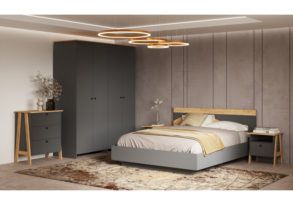фото комод woodville теодора графит / крафт золотой 587579 | 220svet.ru