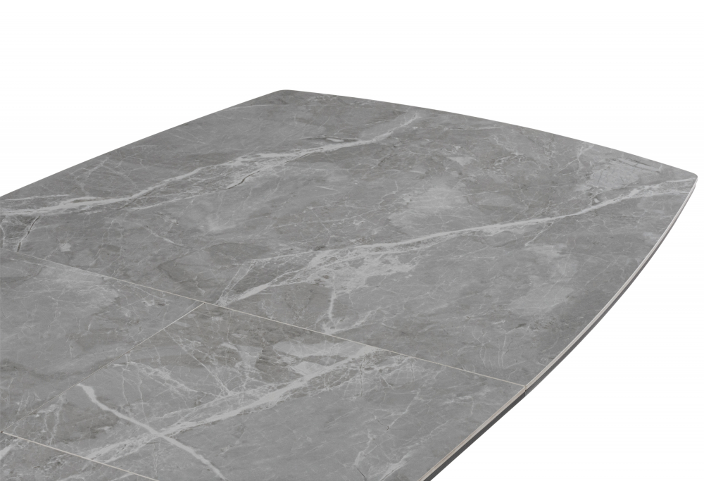 фото керамический стол раскладной 140(180)х80 woodville риполь larka grey / черный 620176 | 220svet.ru