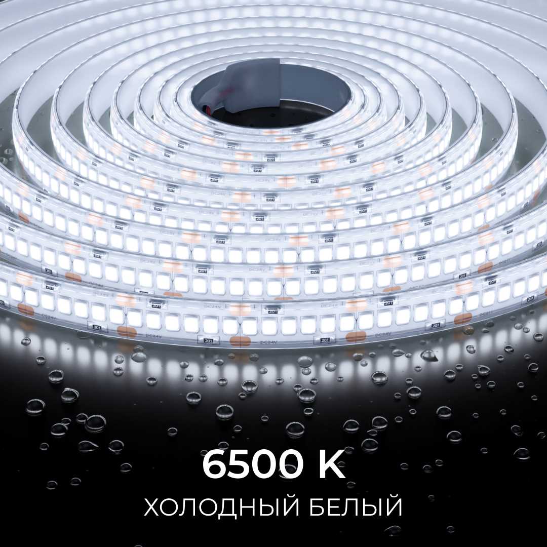 фото светодиодная лента apeyron 14,4w/m 240led/m 2835smd холодный белый 5m 00-505 | 220svet.ru