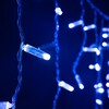 Миниатюра фото гирлянда бахрома с колпачком 3,2x0,9м синяя с мерцанием белого диода 220в провод прозрачный ip65 ltc pil180blwcap-10-2b | 220svet.ru