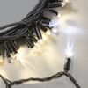 Миниатюра фото гирлянда нить 10м тепло-белая с мерцанием белого диода 220в, 100 led, провод черный каучук 2,3мм, ip65 ltc eco100blw-1-2ww | 220svet.ru
