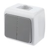 Миниатюра фото выключатель двухклавишный эра 10ax 250v 5-104-03 б0050943 | 220svet.ru