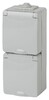 Миниатюра фото розетка эра 2х2p e ip65 со шторками 16a 250v 11-2608-03 б0036003 | 220svet.ru
