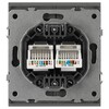 Миниатюра фото розетка эра arktik 16-3108-06 информационная двойная 2xrj45 графит б0070489 | 220svet.ru