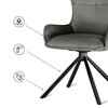 Миниатюра фото стул на металлокаркасе поворотный woodville chicago light gray / black 15830 | 220svet.ru