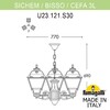 Миниатюра фото подвесной уличный светильник fumagalli sichem/cefa 3l u23.120.s30.vye27 | 220svet.ru