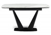 Миниатюра фото керамический стол раскладной woodville вейл белый мрамор snow white / черный 626055 | 220svet.ru