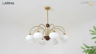 Миниатюра фото потолочная люстра на штанге lumion larina 8323/5c латунь/коричневый | 220svet.ru